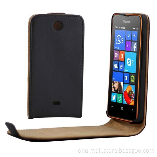2015 Wholesale Price Vertical Flip Leather Cover Case for Microsoft Lumia 430